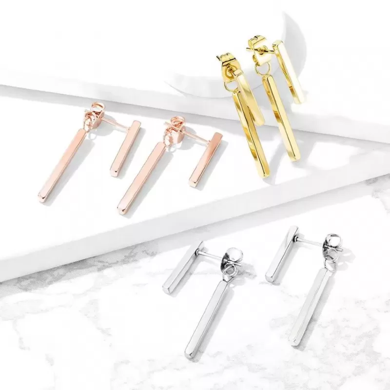 Женские серьги с подвесками "Палочки" из стали TATIC SE3631