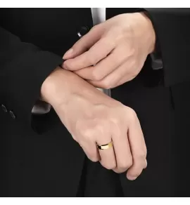 Кольцо из стали TATIC RSS-4999 цвета розовое золото