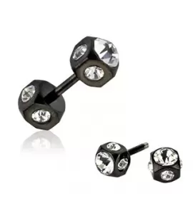 Серьга PiercedFish PSFX-15 с фианитами (фейк плага)