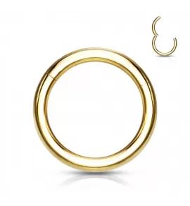 Кольцо кликер из титана Pirslab RHT4-GD серьга для пирсинга септума, трагуса и хеликса, брови, губ, пупка (от 6 мм до 10 мм)