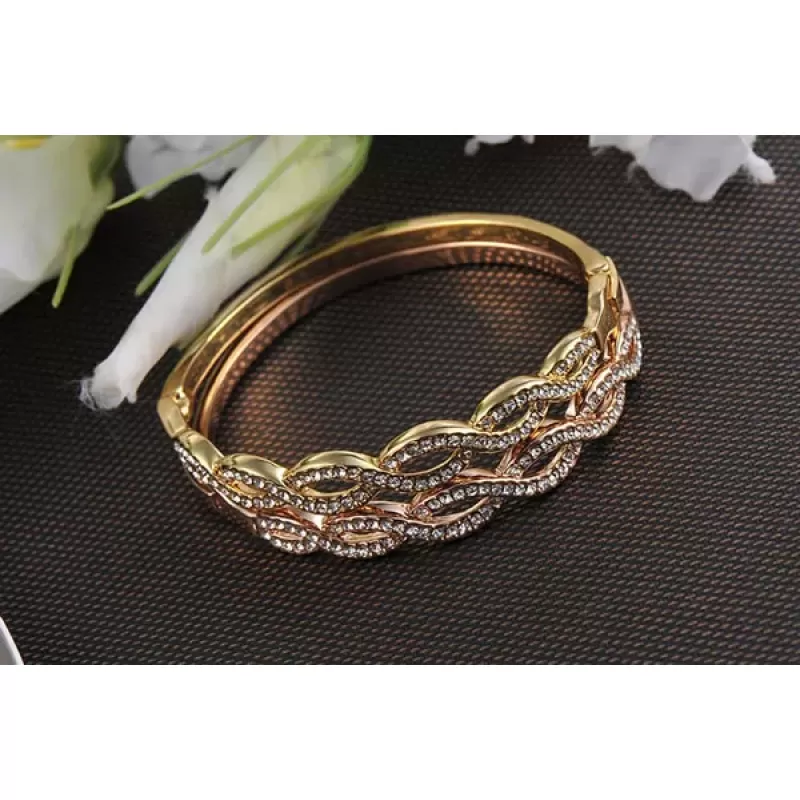 Браслет ROZI BC-08750B с плетением и фианитами