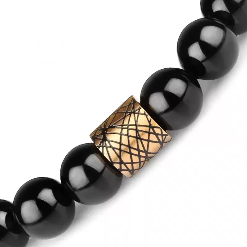 Браслет из черного агата Everiot Select LNS-2187 на резинке