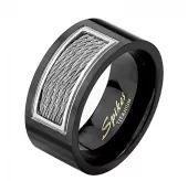Мужское кольцо из титана Spikes R-TI-4401 с декором в виде троса