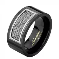Мужское кольцо из титана Spikes R-TI-4401 с декором в виде троса