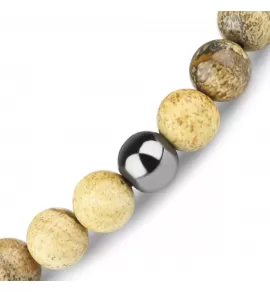 Браслет на резинке Everiot Select LNS-8091 из древесной яшмы