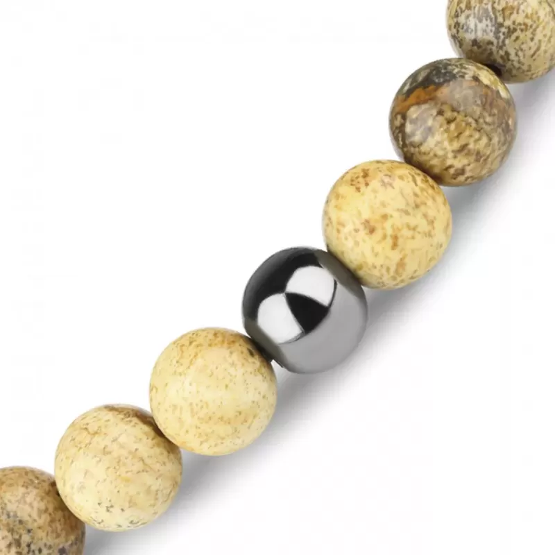 Браслет на резинке Everiot Select LNS-8091 из древесной яшмы