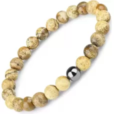 Браслет на резинке Everiot Select LNS-8091 из древесной яшмы