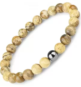 Браслет на резинке Everiot Select LNS-8091 из древесной яшмы