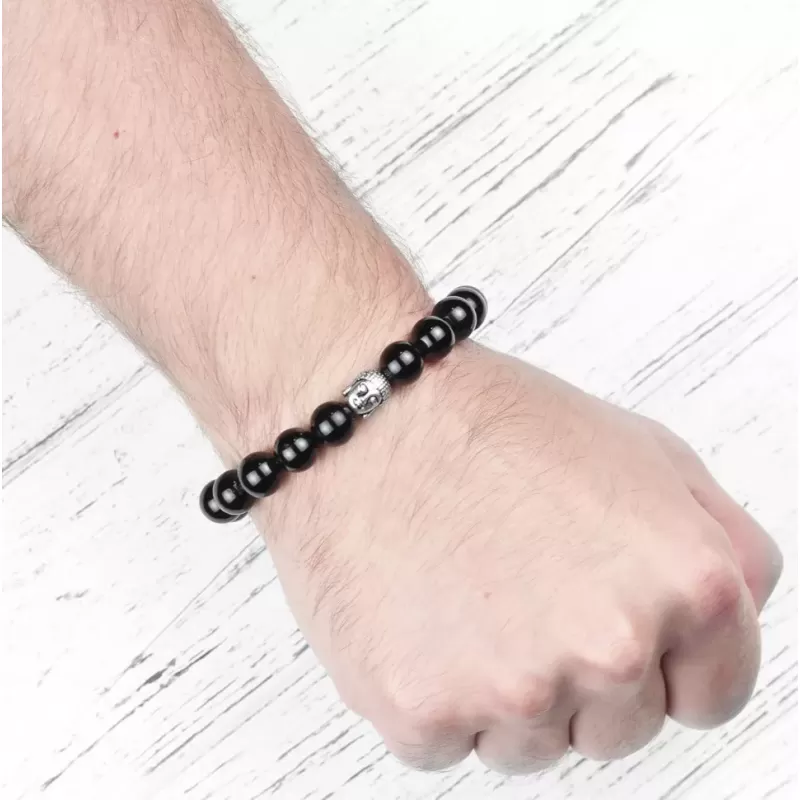 Браслет Everiot STB-MJ-1761 из оникса с головой Будды