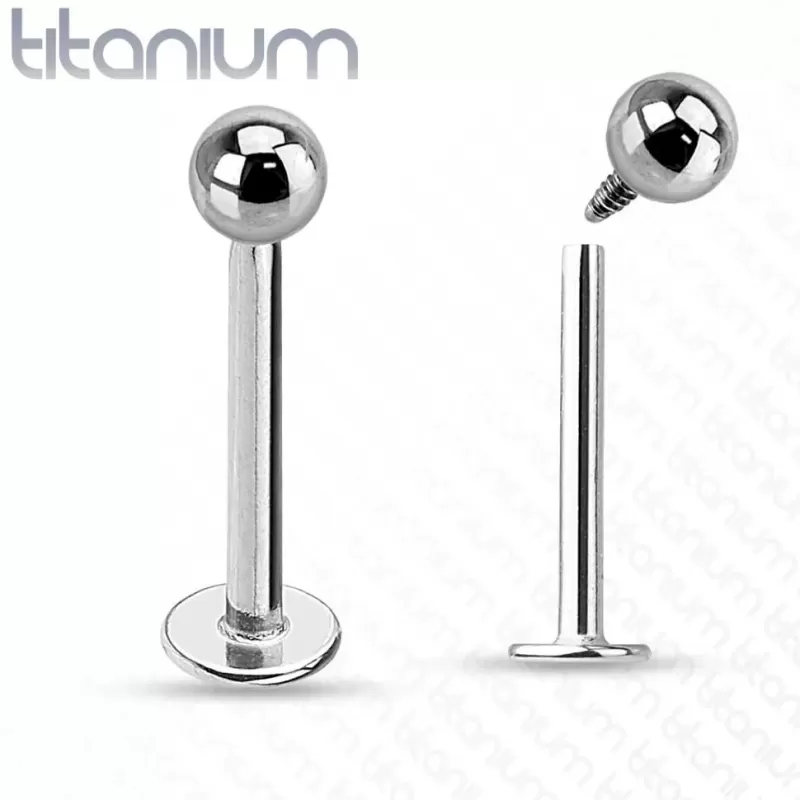 Титановая серьга лабрет для пирсинга уха, губ, носа Pirslab TIL