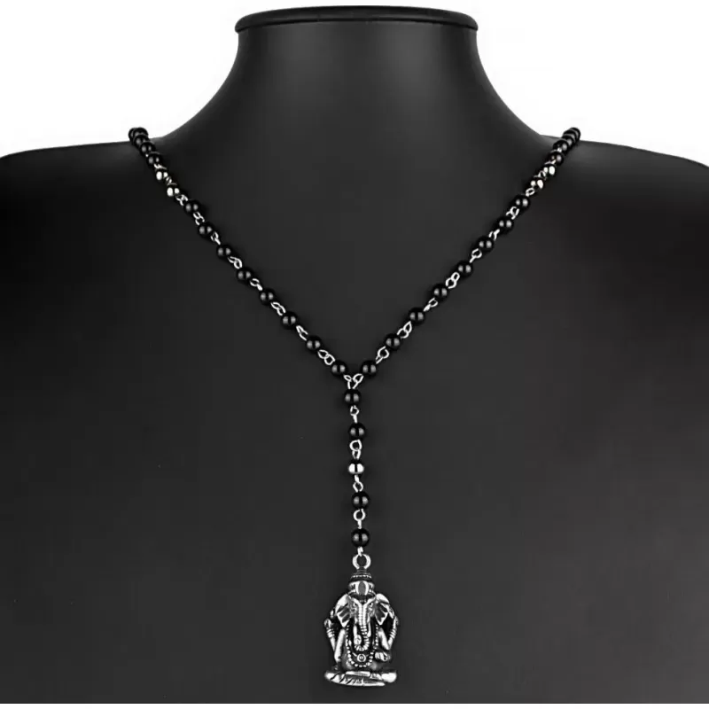 Розарий из агата и гематита с подвеской Ганеша Everiot Select LNS-2102