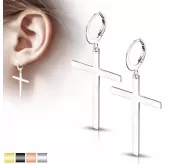 Женские серьги-кольца из стали с подвесками "Кресты" TATIC SE3652