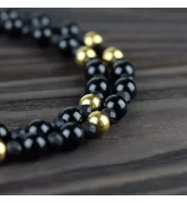 Мужской чокер Everiot Select LNS-3055 из агата и стальных бусин