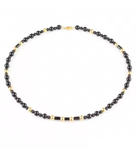 Мужской чокер Everiot Select LNS-3055 из агата и стальных бусин