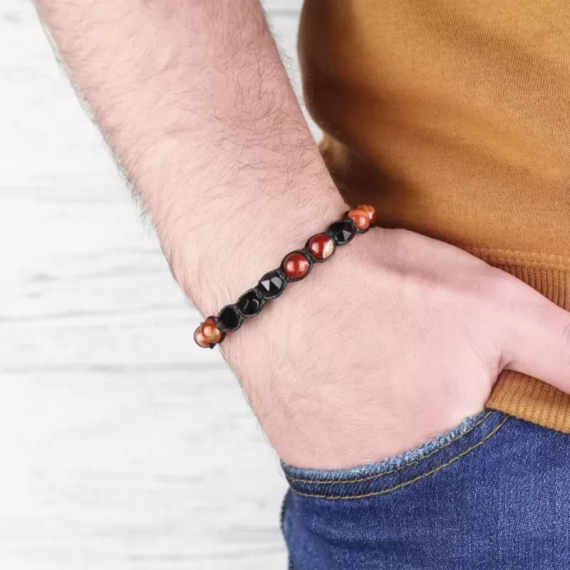 Плетеный браслет Шамбала Everiot Select LNS-2279 из агата