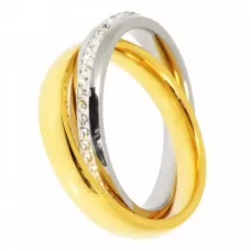 Женское двойное кольцо из стали Soul Stories R-0229309 с фианитами