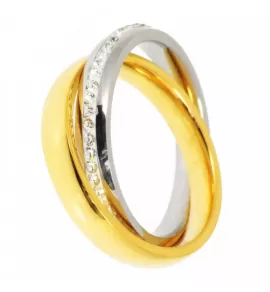 Женское двойное кольцо из стали Soul Stories R-0229309 с фианитами