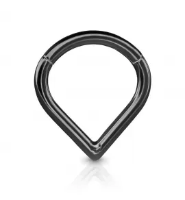 Кольцо кликер из стали "капля" PiercedFish PC61 серьга для пирсинга септума, трагуса и хеликса, брови, губ, сосков, пупка, черный