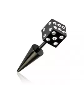 Серьга PiercedFish PSFX-16 растяжка-обманка с фианитами (имитация плага)