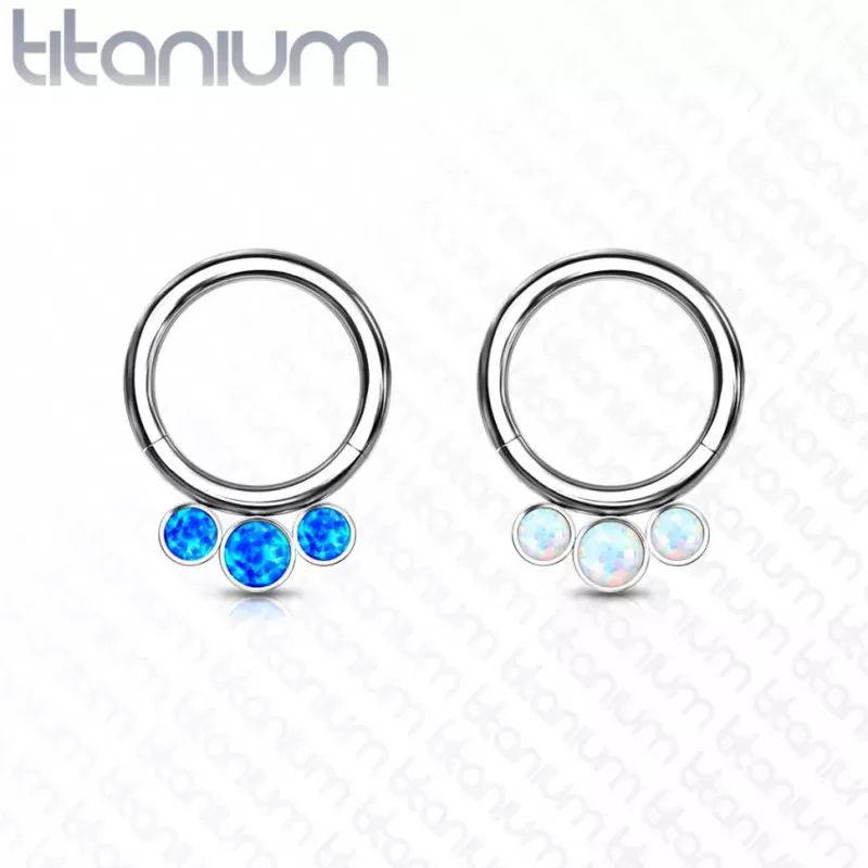 Кольцо кликер из титана Pirslab RHT52-OP05 серьга для пирсинга септума, трагуса и хеликса, брови, губ (диаметр от 8 мм до 10 мм)
