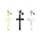 Штанга для пирсинга хеликса, хряща уха PiercedFish JD27-ST, серьга из стали с крестом