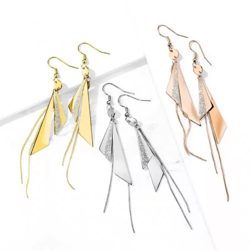 Длинные женские серьги TATIC SE3858 из стали