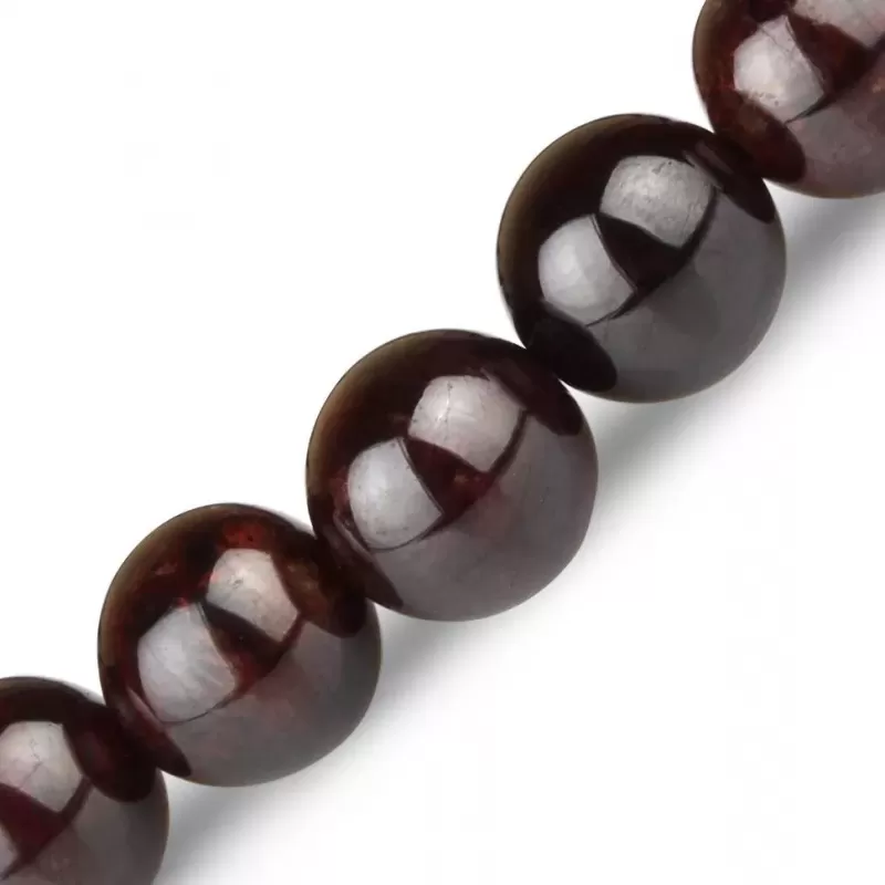 Браслет из граната на резинке Everiot Select LNS-2188 с геральдической лилией