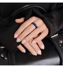 Кольцо из стали TATIC RSS-4331 синее матовое, глянцевое внутри