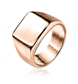 Кольцо-печатка (перстень) 9 мм, 14 мм и 18 мм, TATIC RSS-7684 из стали с площадкой для гравировки надписей, цвет розовое золото