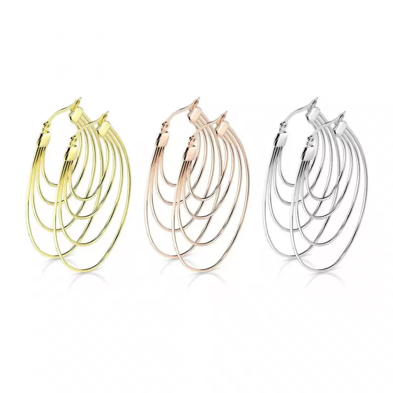 Женские серьги-кольца из стали TATIC SE3865 овальной формы