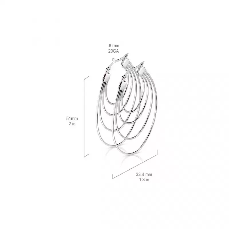 Женские серьги-кольца из стали TATIC SE3865 овальной формы