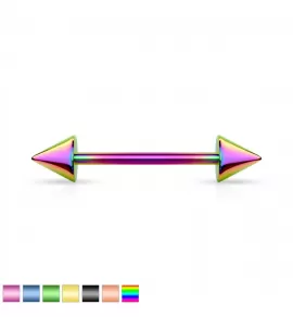 Штанга из стали с шипами PiercedFish BT02 для пирсинга хряща уха, хеликса, брови, сосков