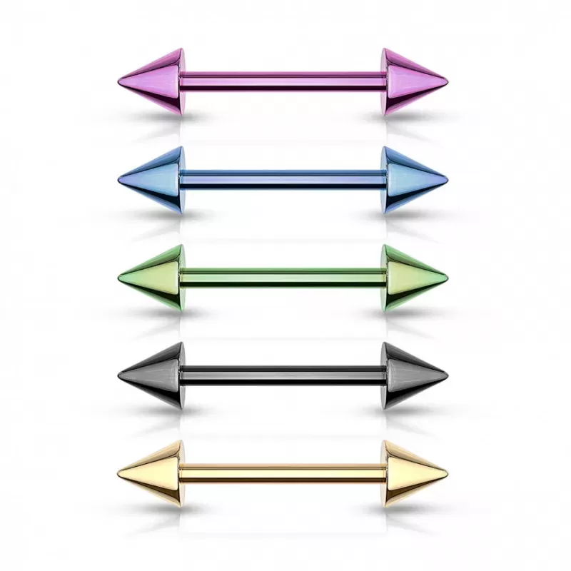 Штанга из стали с шипами PiercedFish BT02 для пирсинга хряща уха, хеликса, брови, сосков