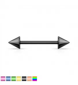 Штанга из стали с шипами PiercedFish BT02 для пирсинга хряща уха, хеликса, брови, сосков