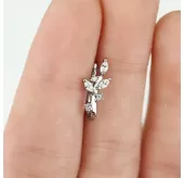Серьга пирсинг-обманка (клипса) на крыло носа PiercedFish NOCL19 с фианитами