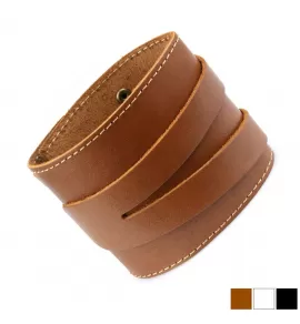 Широкий кожаный браслет на липучке Scappa A-104