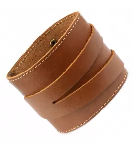 Широкий кожаный браслет на липучке Scappa A-104