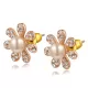 Серьги Rozi RR-27480 ромашки с жемчужинами