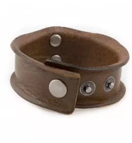 Кожаный браслет мужской Everiot RN-DL-107 с геральдической лилией, коричневый