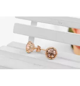 Серьги ROZI RR-14210 гвоздики с цветным камнем