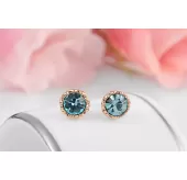 Серьги ROZI RR-14210 гвоздики с цветным камнем