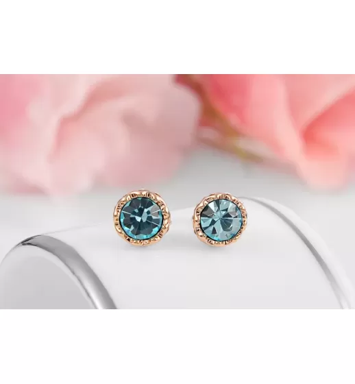 Серьги ROZI RR-14210 гвоздики с цветным камнем