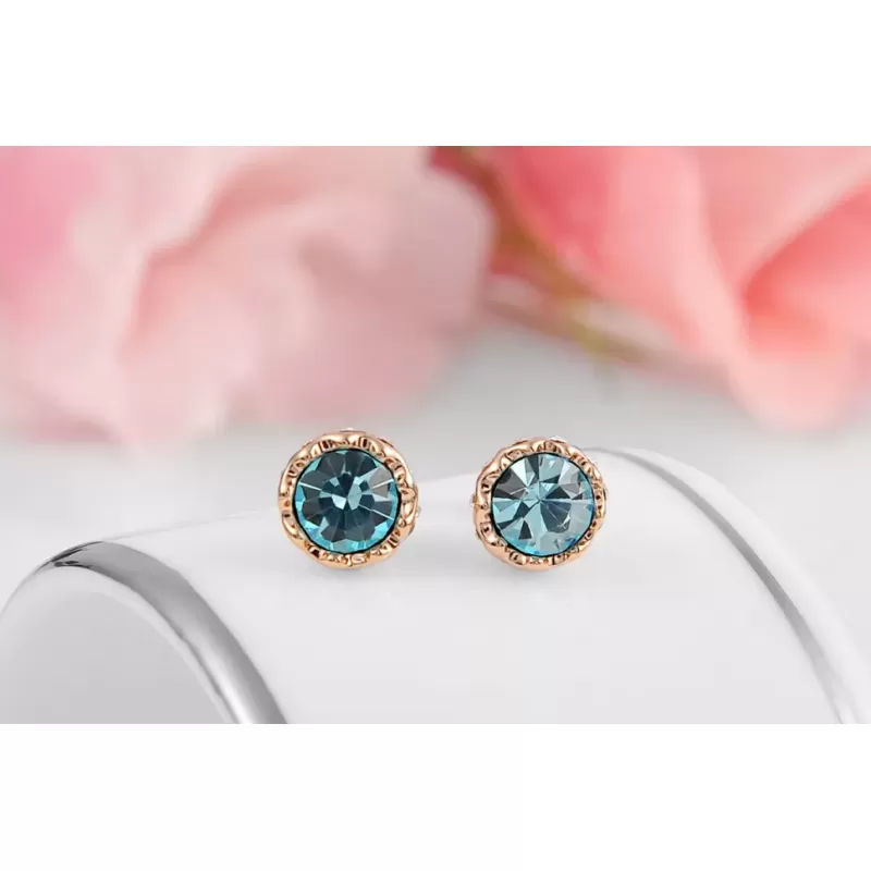 Серьги ROZI RR-14210 гвоздики с цветным камнем