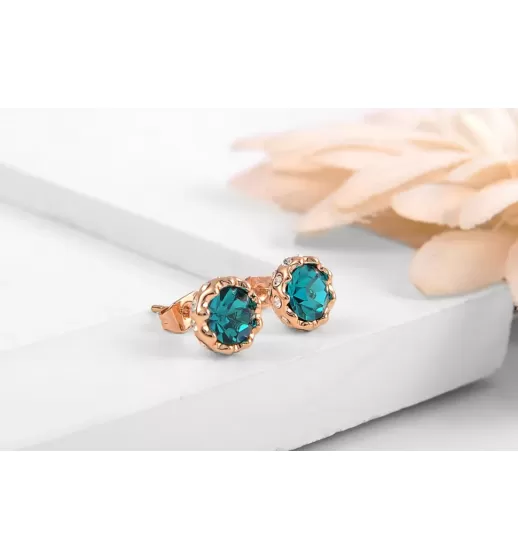 Серьги ROZI RR-14210 гвоздики с цветным камнем