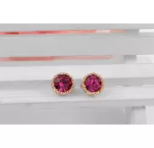 Серьги ROZI RR-14210 гвоздики с цветным камнем
