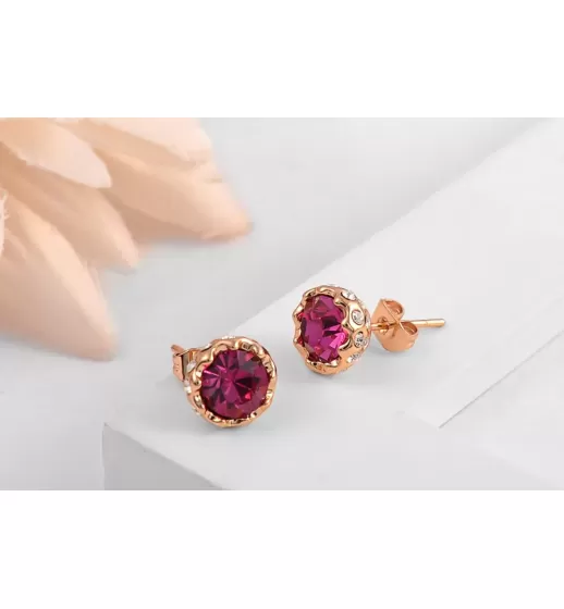 Серьги ROZI RR-14210 гвоздики с цветным камнем