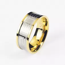 Стальное кольцо CARRAJI RST033 с орнаментом меандр