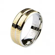 Мужское кольцо из стали CARRAJI RST042 с узором меандр