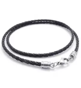 Кожаный шнурок плетеный Everiot Select LC-B черный