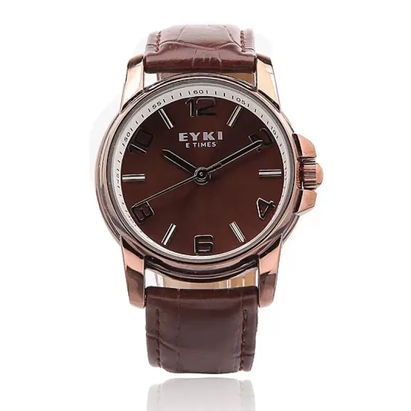 Часы EYKI серии E Times ET0848-BRN на коричневом кожаном ремешке